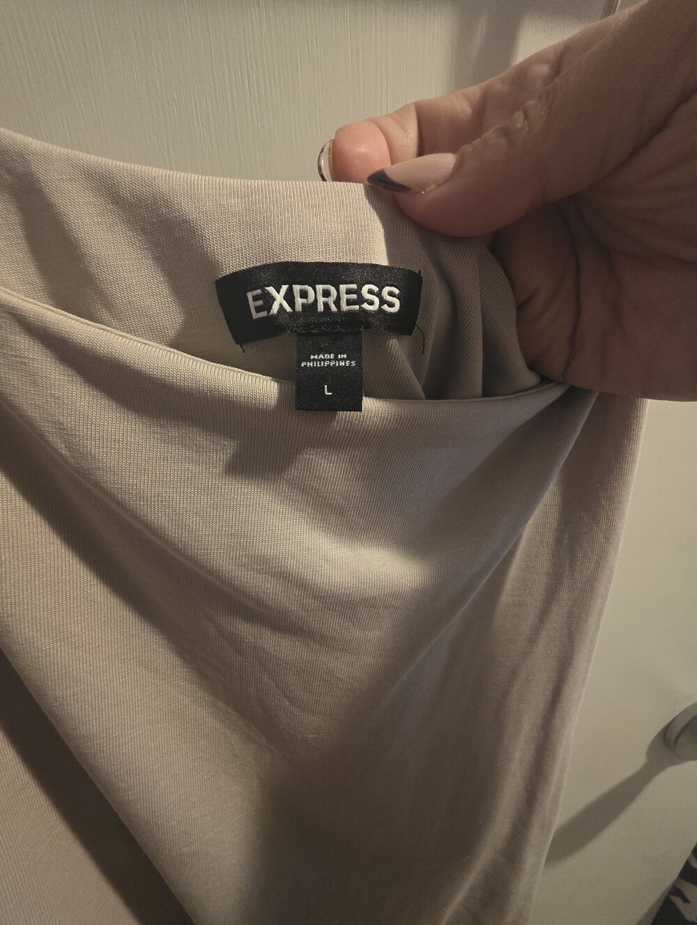 Express Beige Ruched Side Slip Cami Dress - Picture 2 of 3